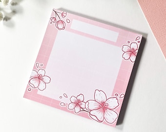 Sakura Memo Pad - 8.5cm Square 30 page Floral Cute Stationary