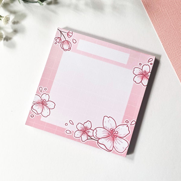 Sakura Memo Pad - 8.5cm Square 30 page Floral Cute Stationary