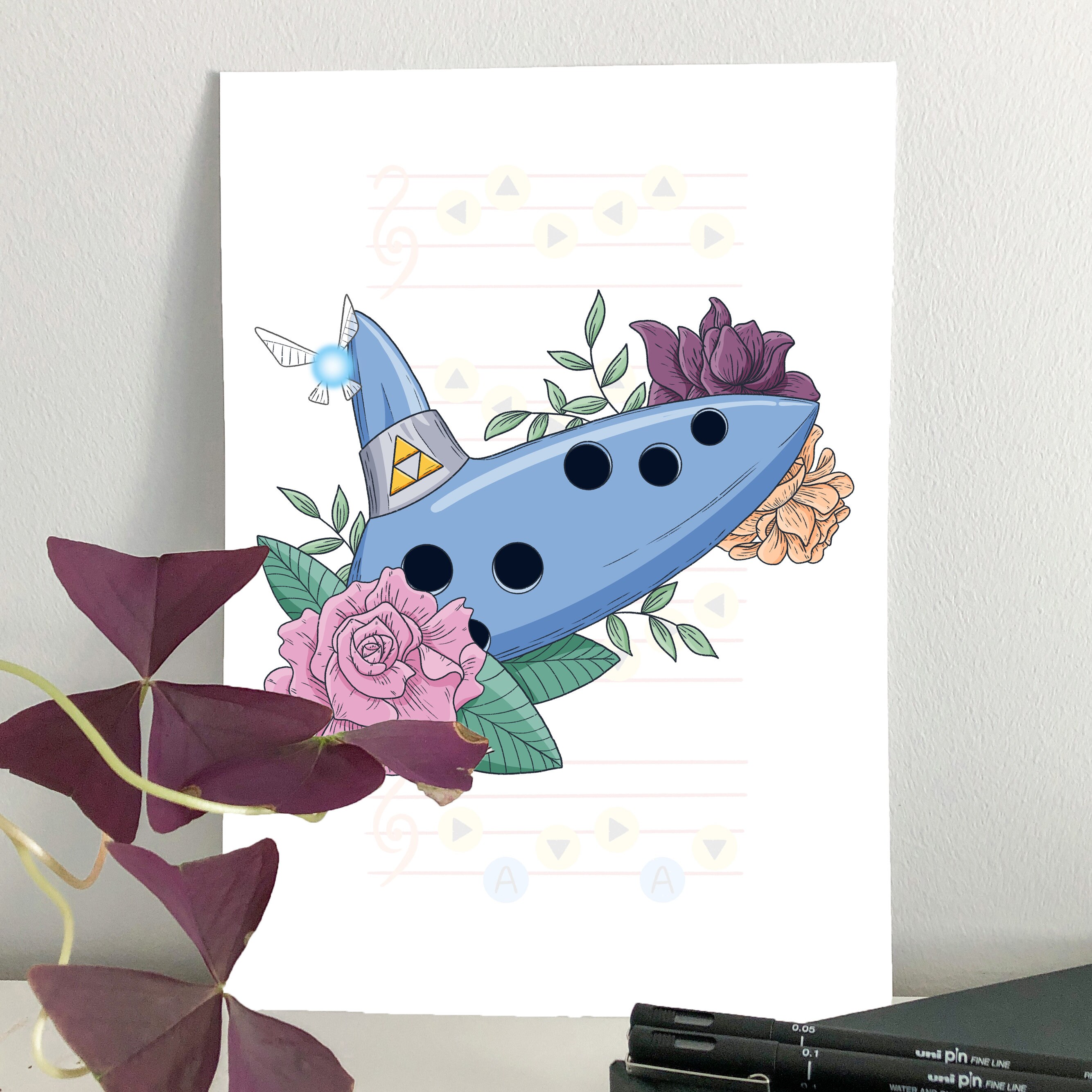 Ocarina Art Print | Legend of Zelda: Ocarina of Time Fine Line