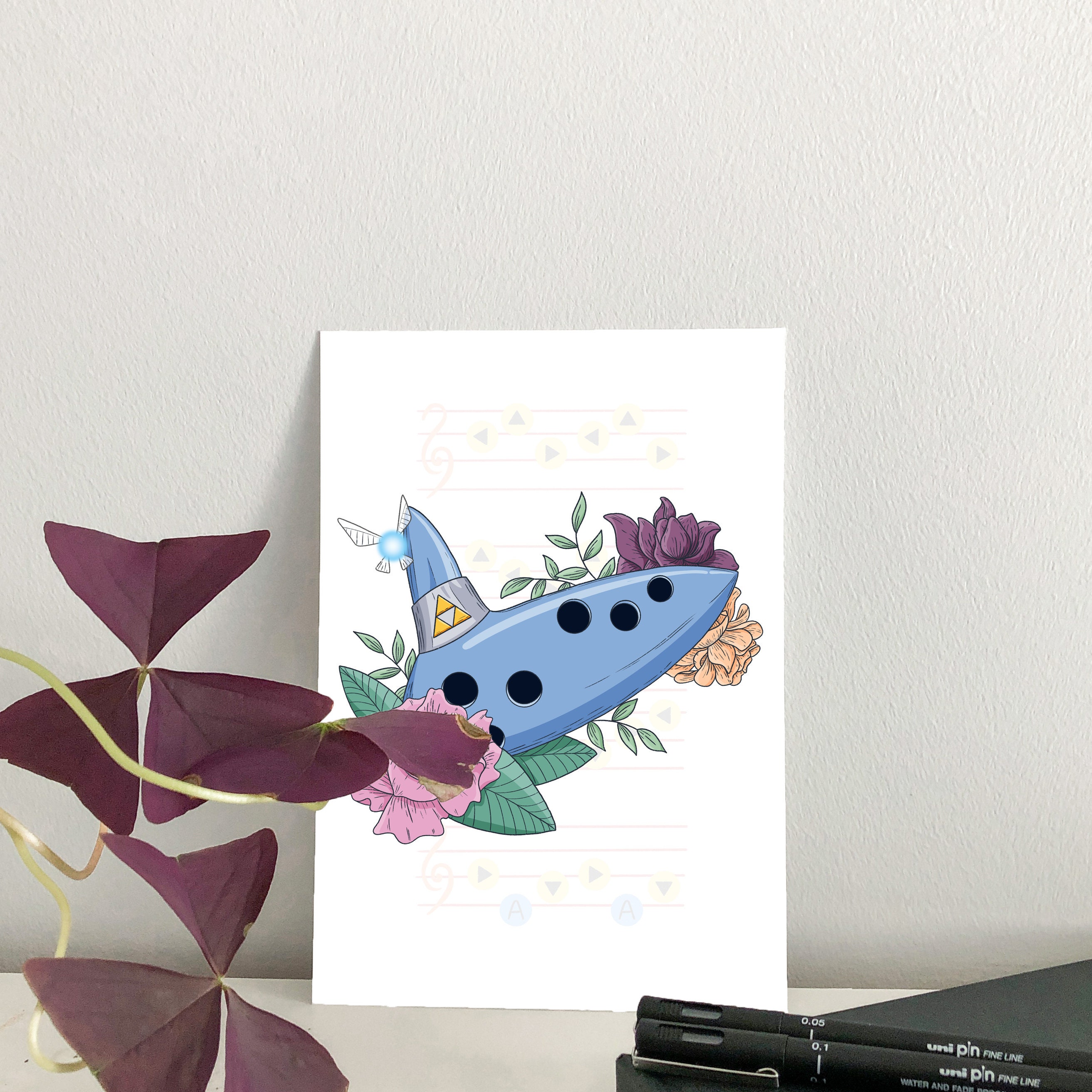 Ocarina Art Print Legend of Zelda Ocarina of Time Fine Line Etsy