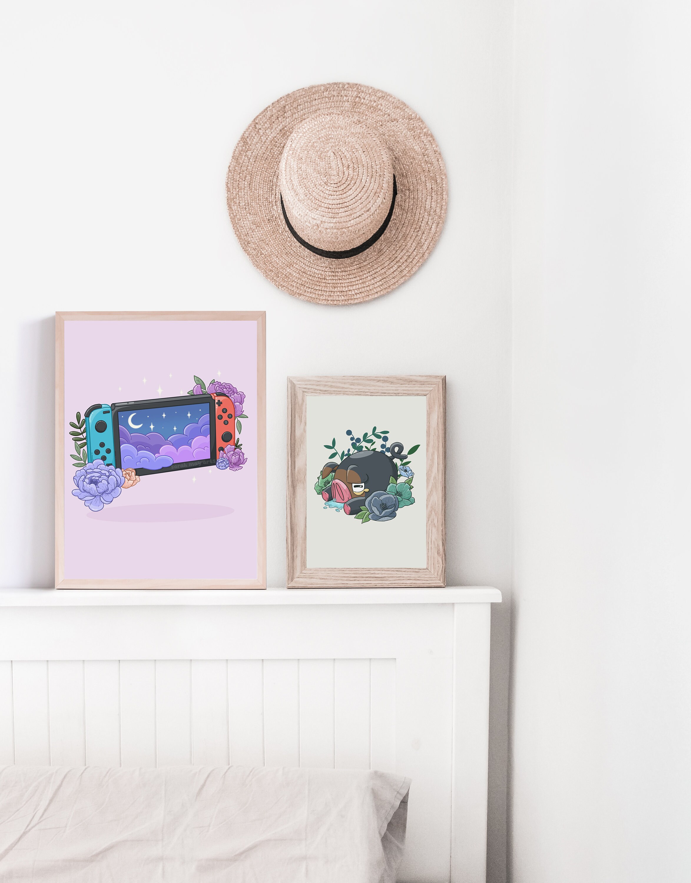 Nintendo Switch 【Michelle ディップアート作家】 Nintendo Switch Print | Fine Line Video Game Floral Art - Etsy