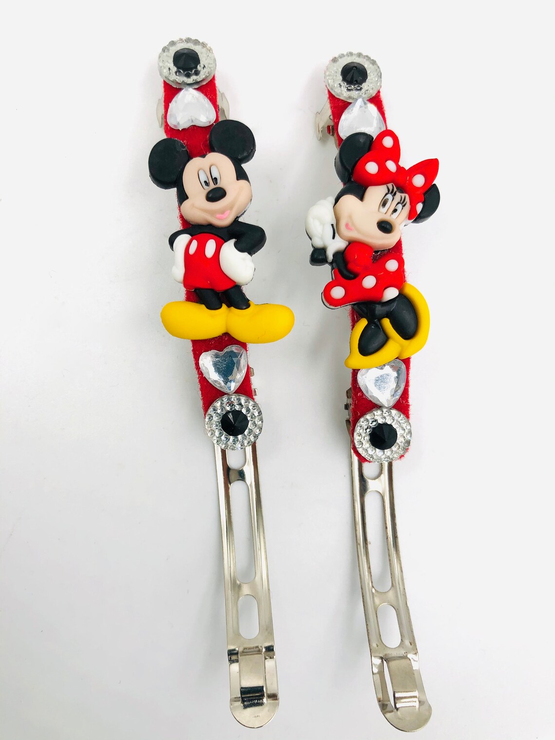 Minnie Mickey Clip Minnie Barrette Mickey Barrette Disney Etsy