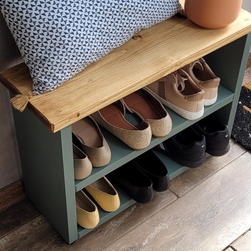 Bespoke Solid Rustic Shoe Rack Farmhouse Shoe Storage Etsy UK