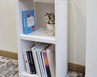 Solid Wood Bedside Table Bookcase: Narrow Standing Shelf (75cmx45cmx22cm)