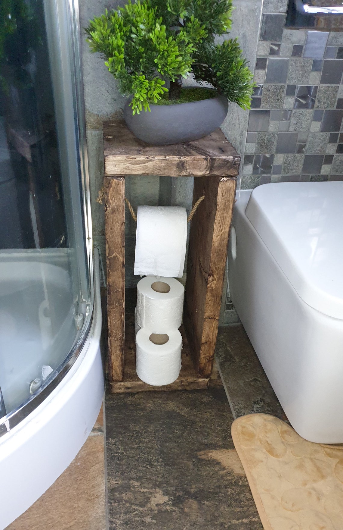 Solid Wooden Handmade Reclaimed Unique Toilet Roll Holder Etsy UK