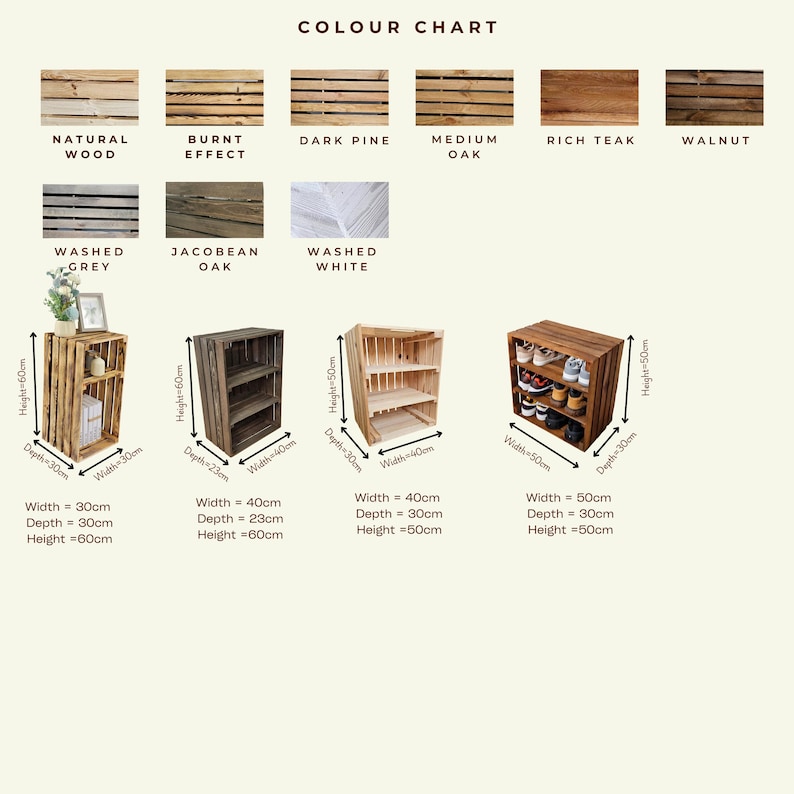 Tall Rustic Wooden Crate with Shelf: Narrow Bedside Table image 2