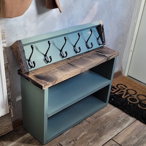 Solid Bespoke Farmhouse Shoe Rack Bench, Coat Rack or set-perfect for Housewarming Gift