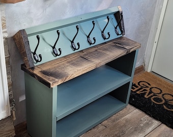 Solid Bespoke Farmhouse Shoe Rack Bench, Coat Rack or set-perfect for Housewarming Gift