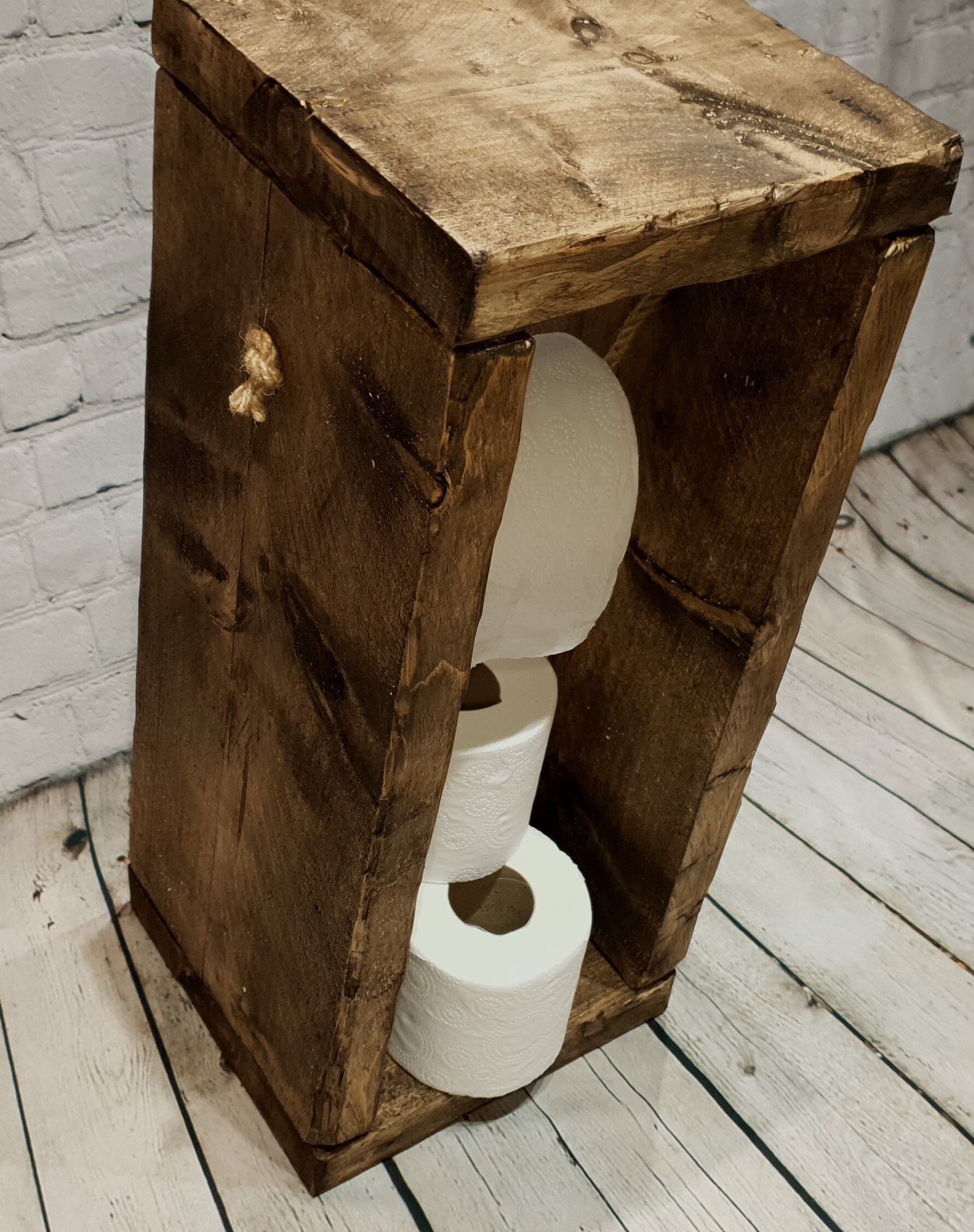 Solid Wooden Handmade Reclaimed Unique Toilet Roll Holder Etsy UK