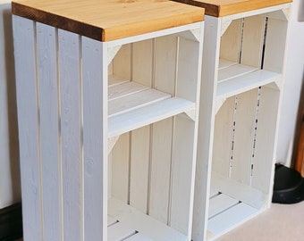 Wooden Crate with Shelf