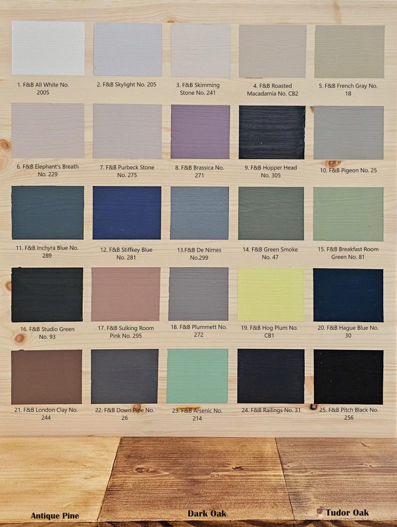 colour chart for wooden shoe rack