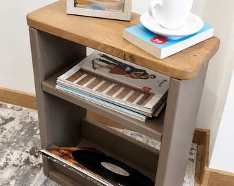 Narrow Wooden Side Table: Scandinavian Style Bedside Shelf (50x22cm)
