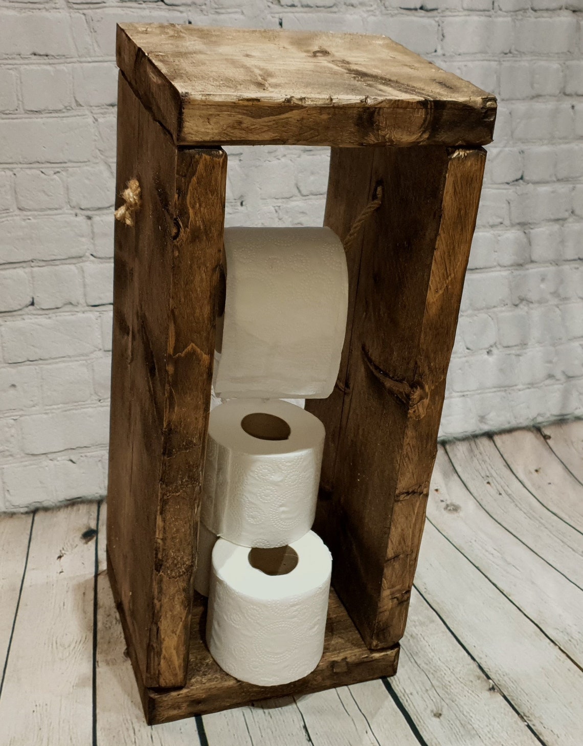 Solid Wooden Handmade Reclaimed Unique Toilet Roll Holder Etsy UK