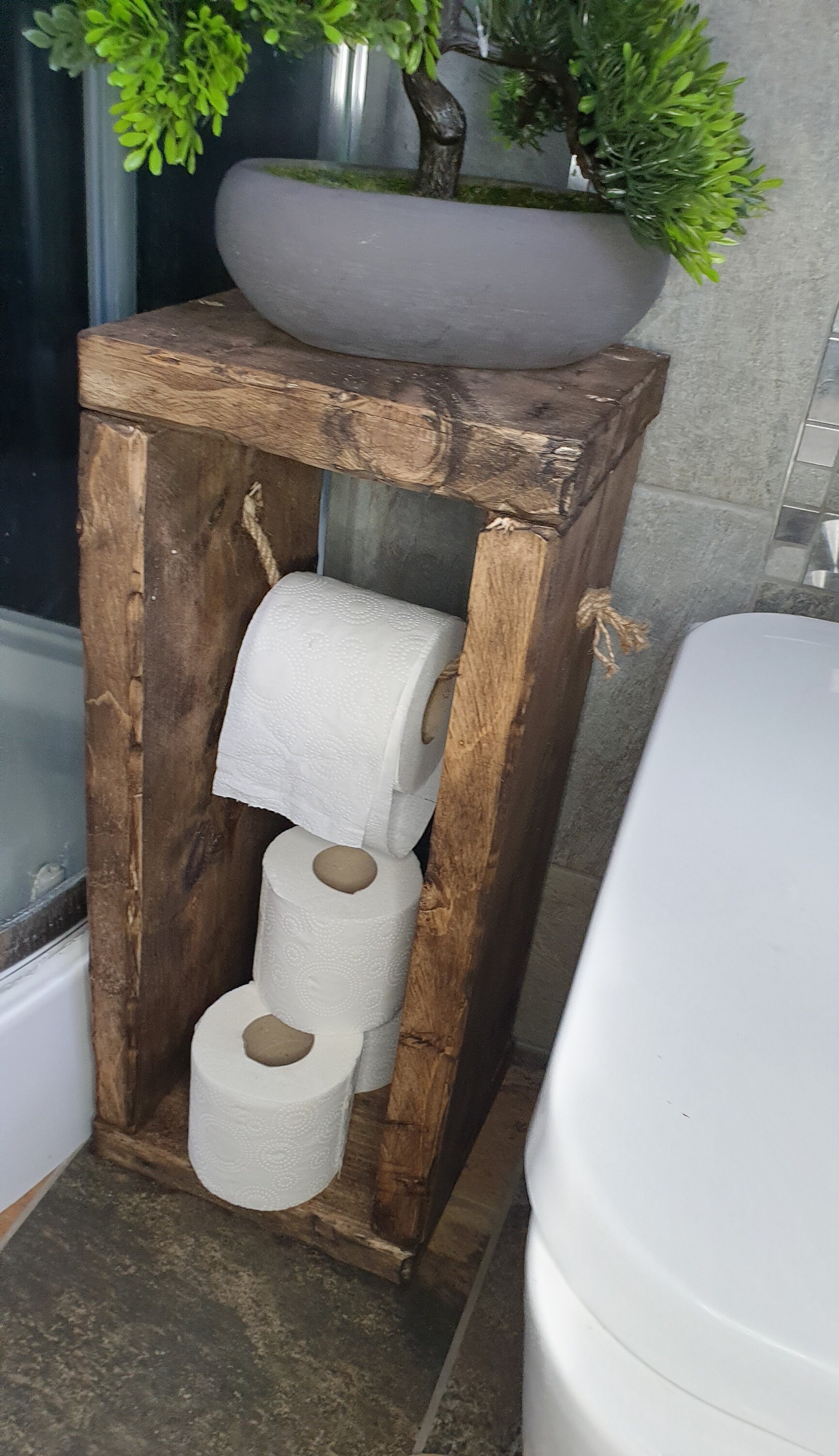 Solid Wooden Handmade Reclaimed Unique Toilet Roll Holder Etsy UK