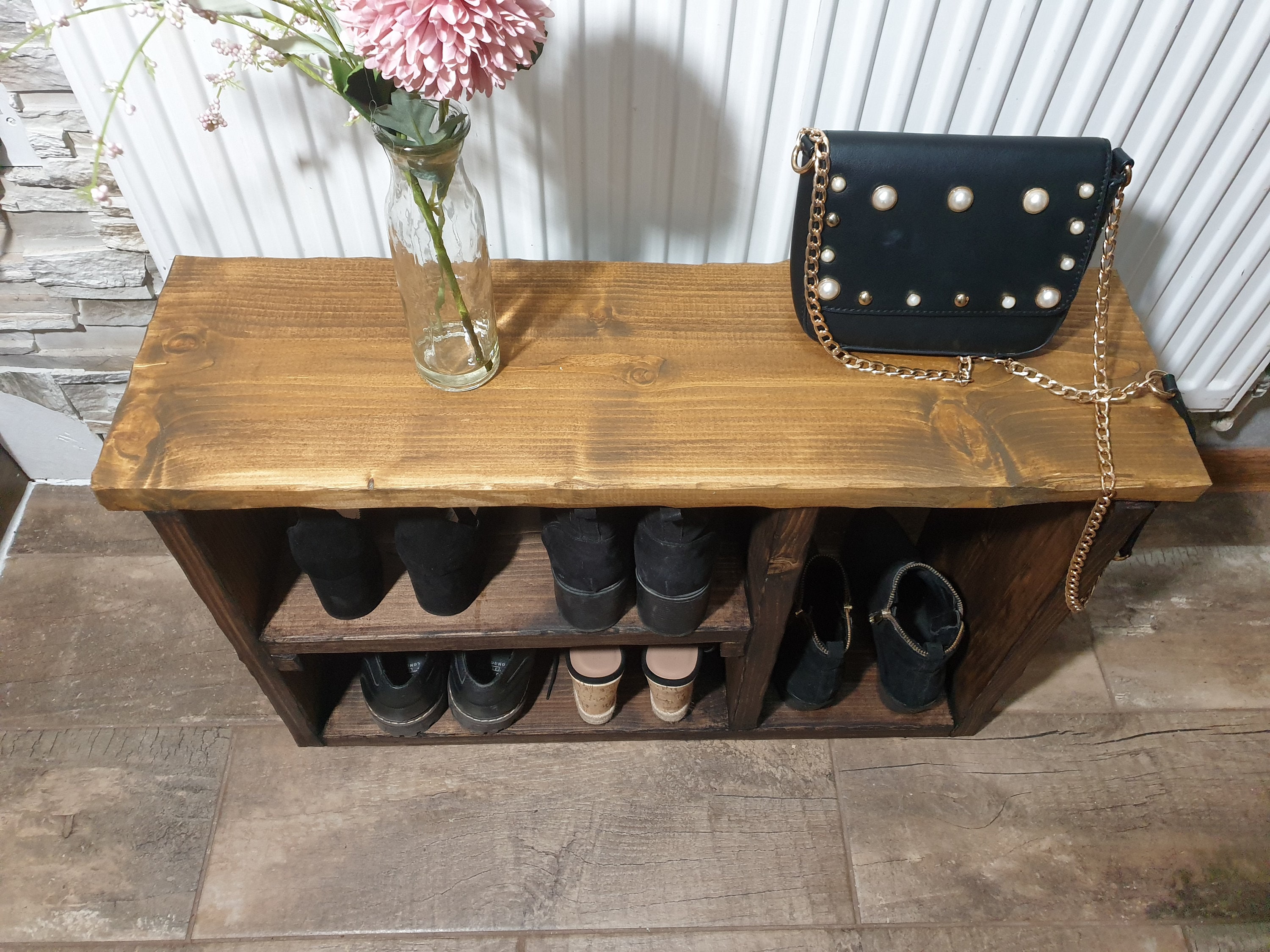 Solid Rustic Shoe Rack Boot Rack Farmhouse Shoe Storage Etsy