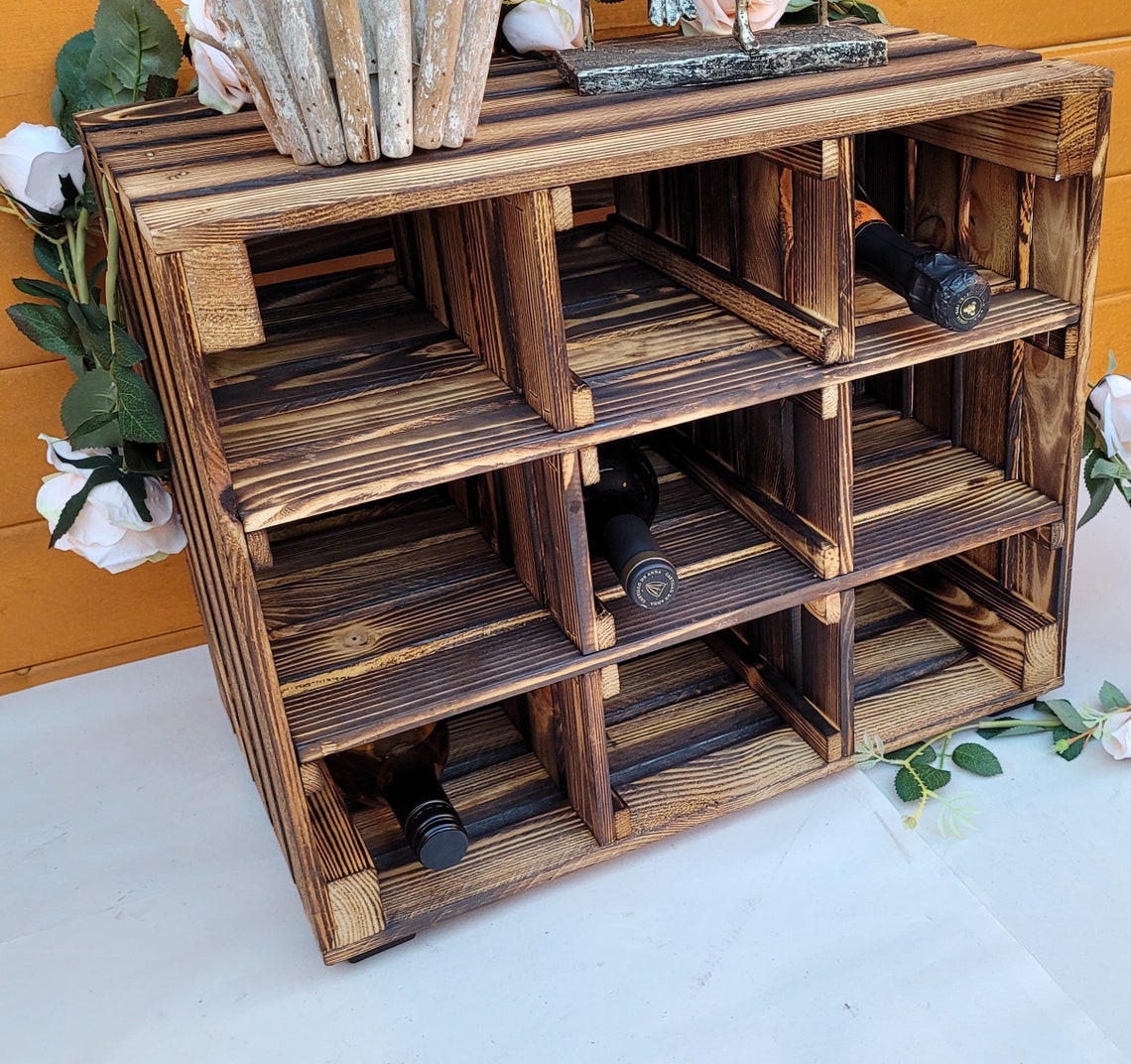 Solid Wooden Wine Crate Storage Crate Storage Unit Storage Box Etsy UK