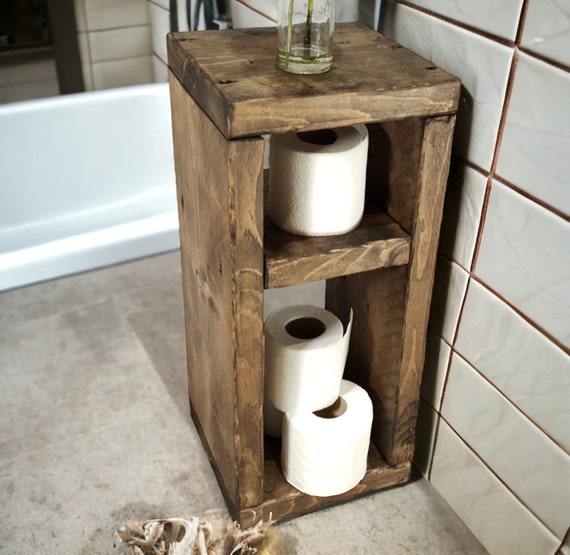 Rustic Wood Toilet Roll Paper Holder -  Hong Kong