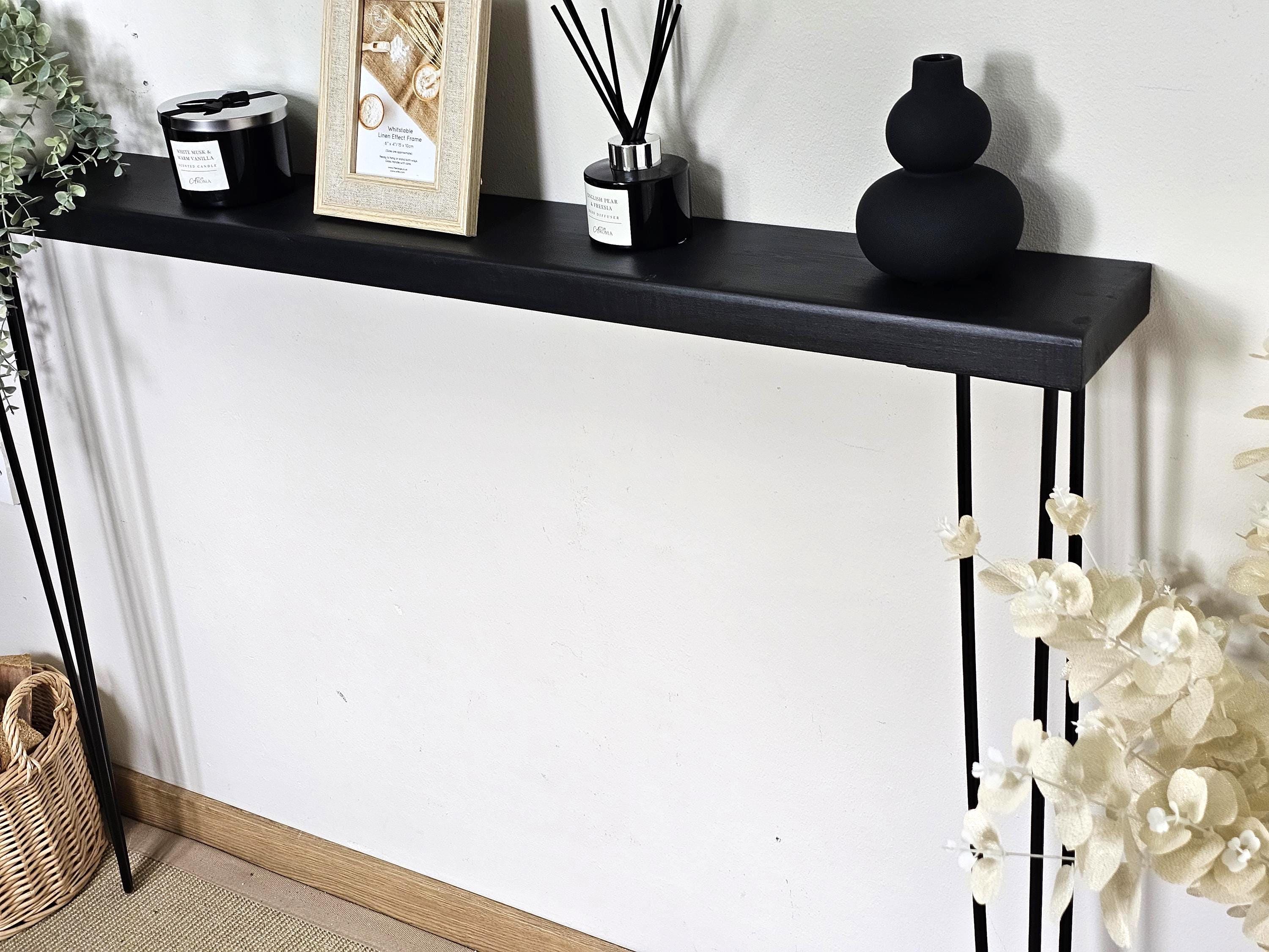 Handmade Narrow Farmhouse Console Table: Radiator Cover With Hairpin ...