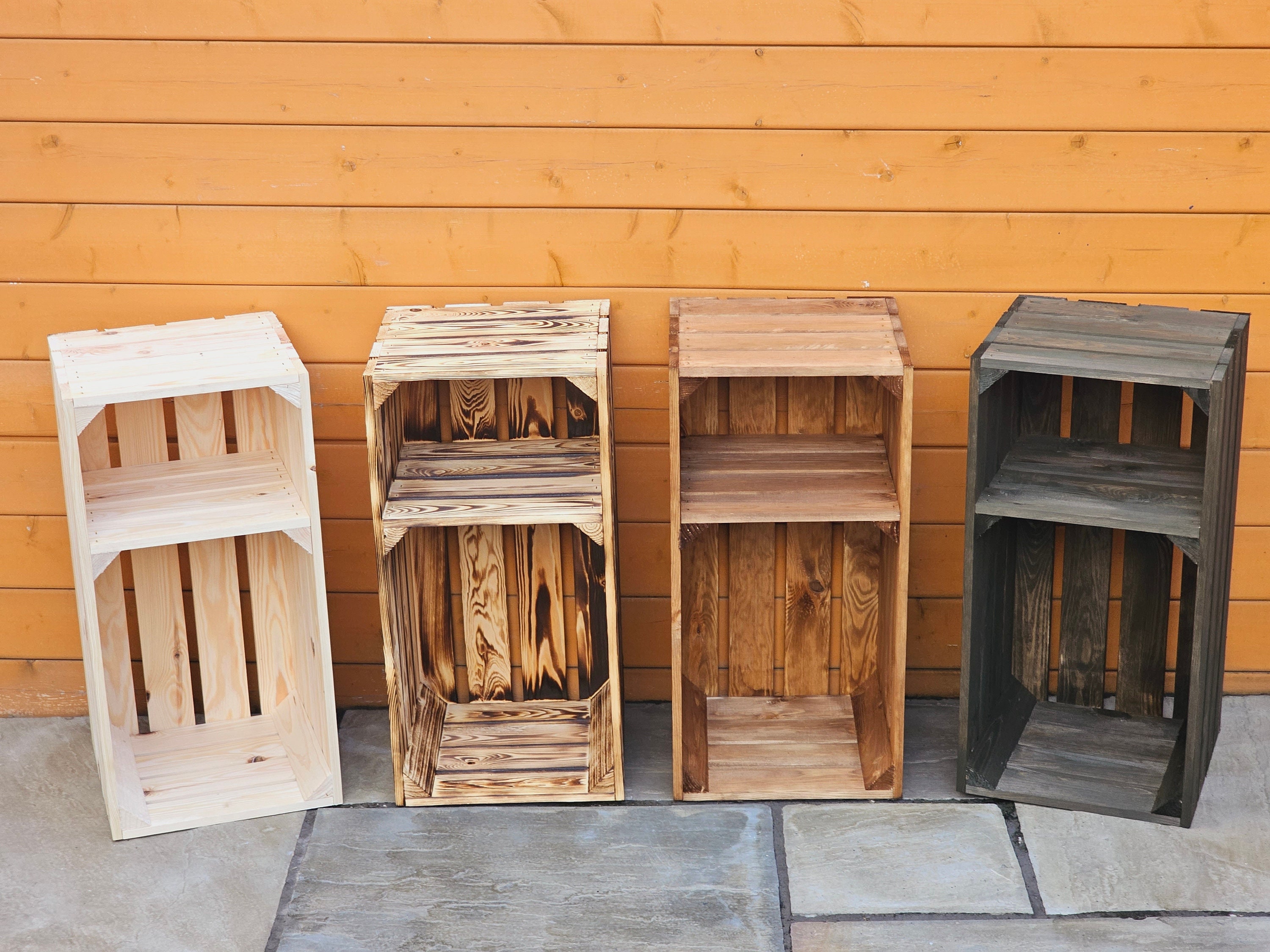 Rustic crate shelf deals
