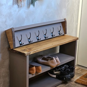 Solid Bespoke Farmhouse Shoe Rack Bench, Coat Rack or set-perfect for Housewarming Gift zdjęcie 9