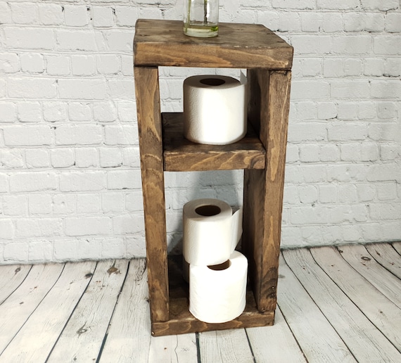 Toilet Paper Holder Wood Bathroom Toilet Tissue Paper Roll Storage Holder  Stand 