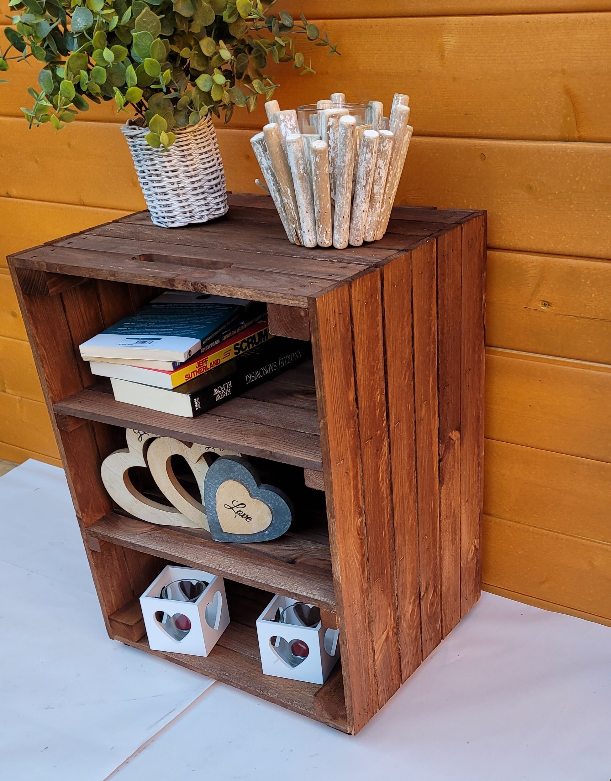 Rustic Style Apple Crate Bedside Table Shabby Chic Wooden Etsy