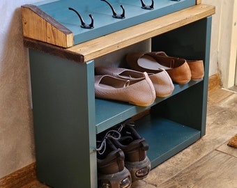 Solid Bespoke Farmhouse Shoe Rack Bench, Coat Rack or set-perfect for Housewarming Gift