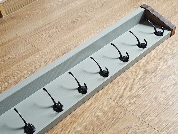 Bespoke Wooden Solid Wall Mounted Coat Rack Etsy UK