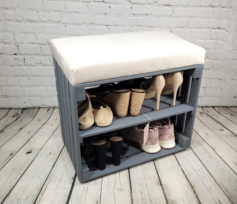 Wooden Crate Bench With Upholstered Seat Apple Crate With Etsy UK