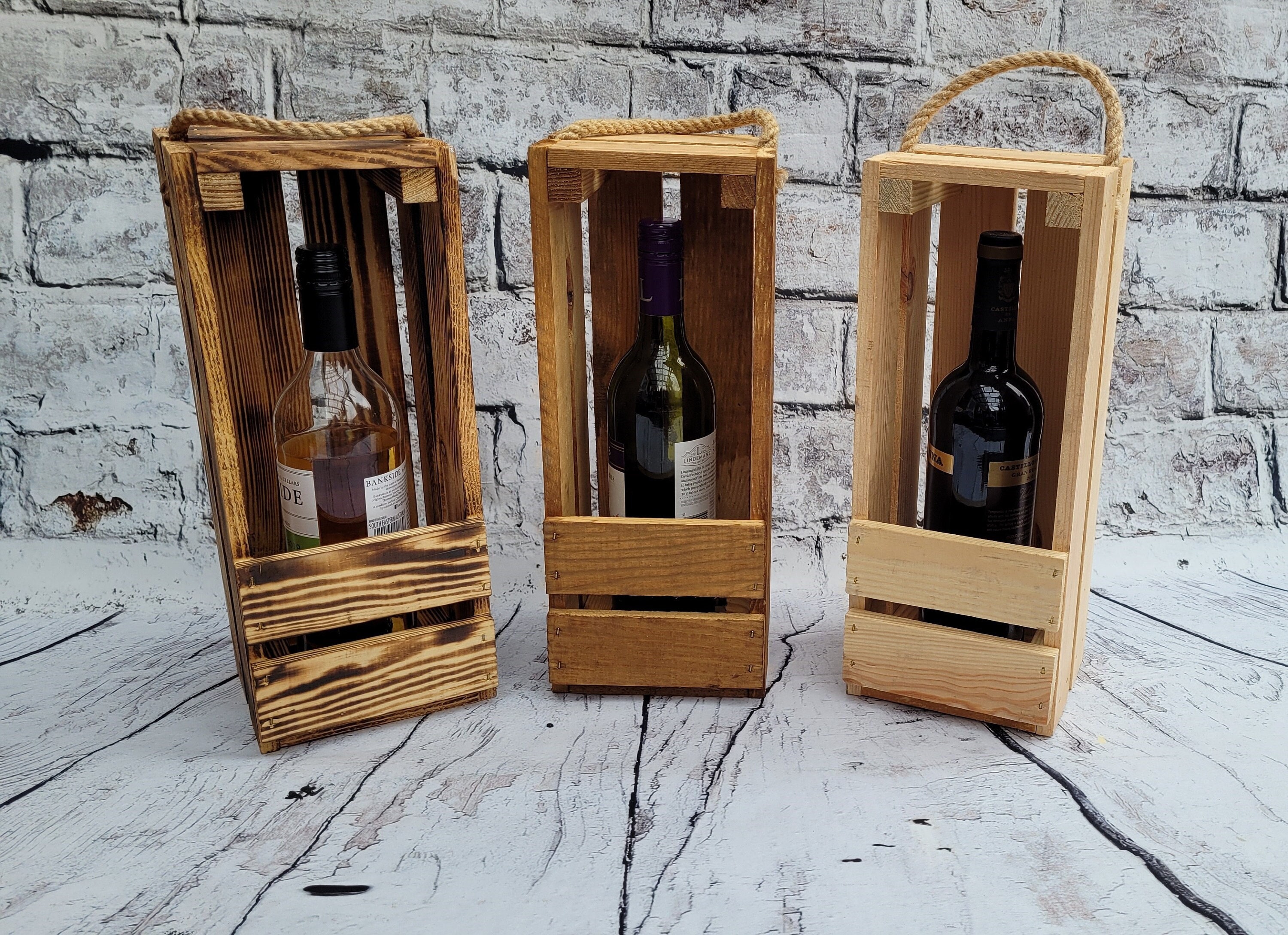 Single Wooden Wine Box Wine Crate Gift Box Wine Holder Etsy UK