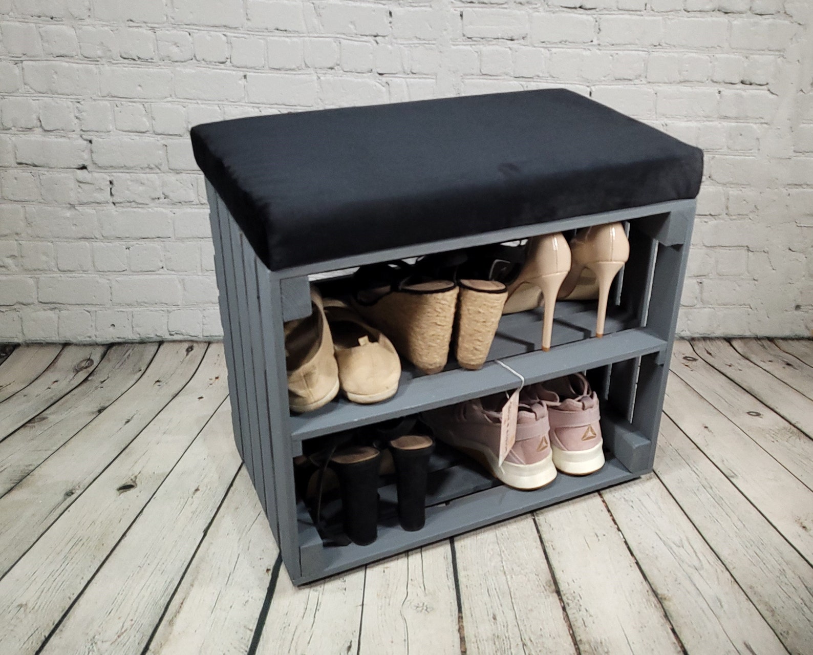 Wooden Crate Bench With Upholstered Seat Apple Crate With Etsy UK