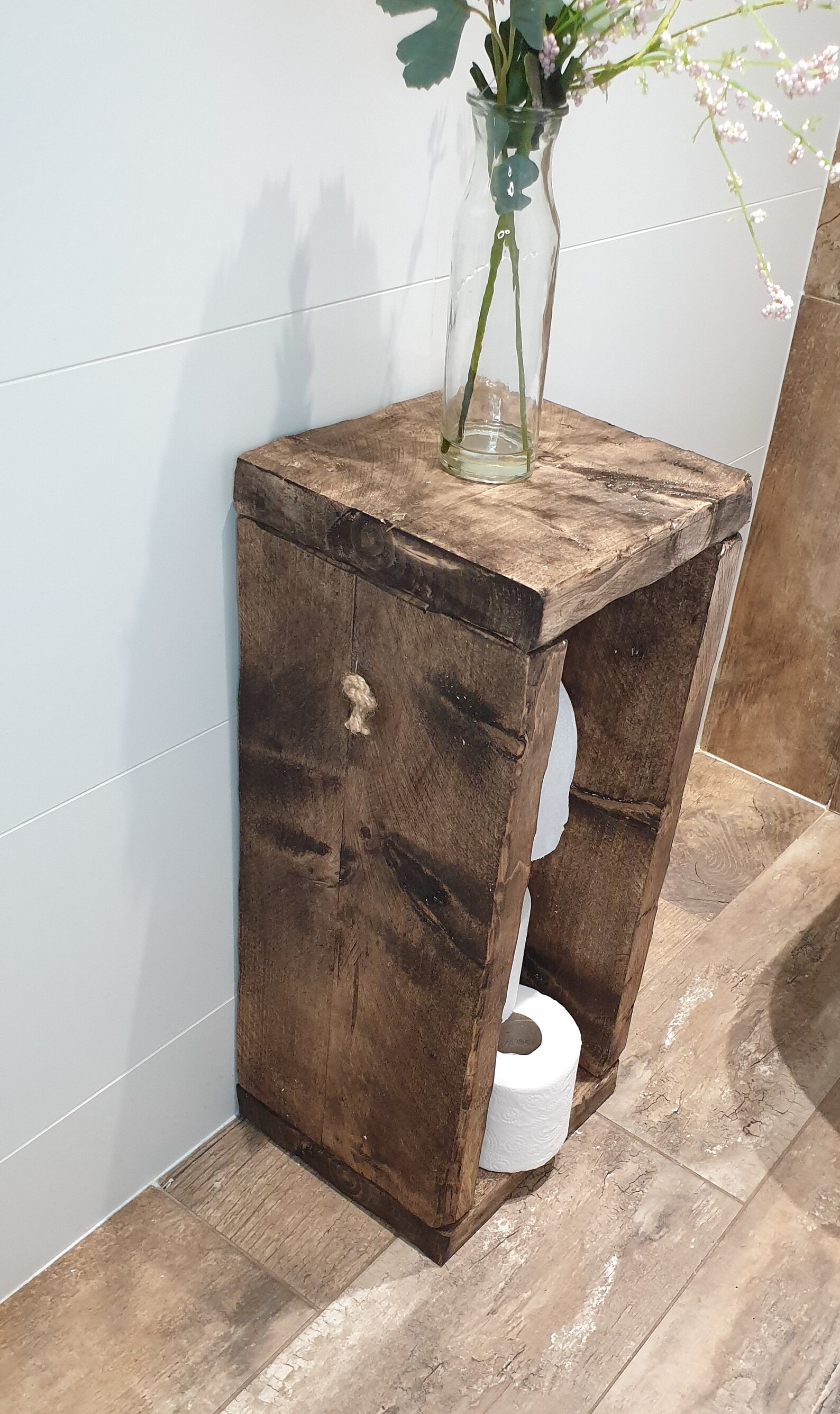 Solid Wooden Handmade Reclaimed Unique Toilet Roll Holder Etsy UK