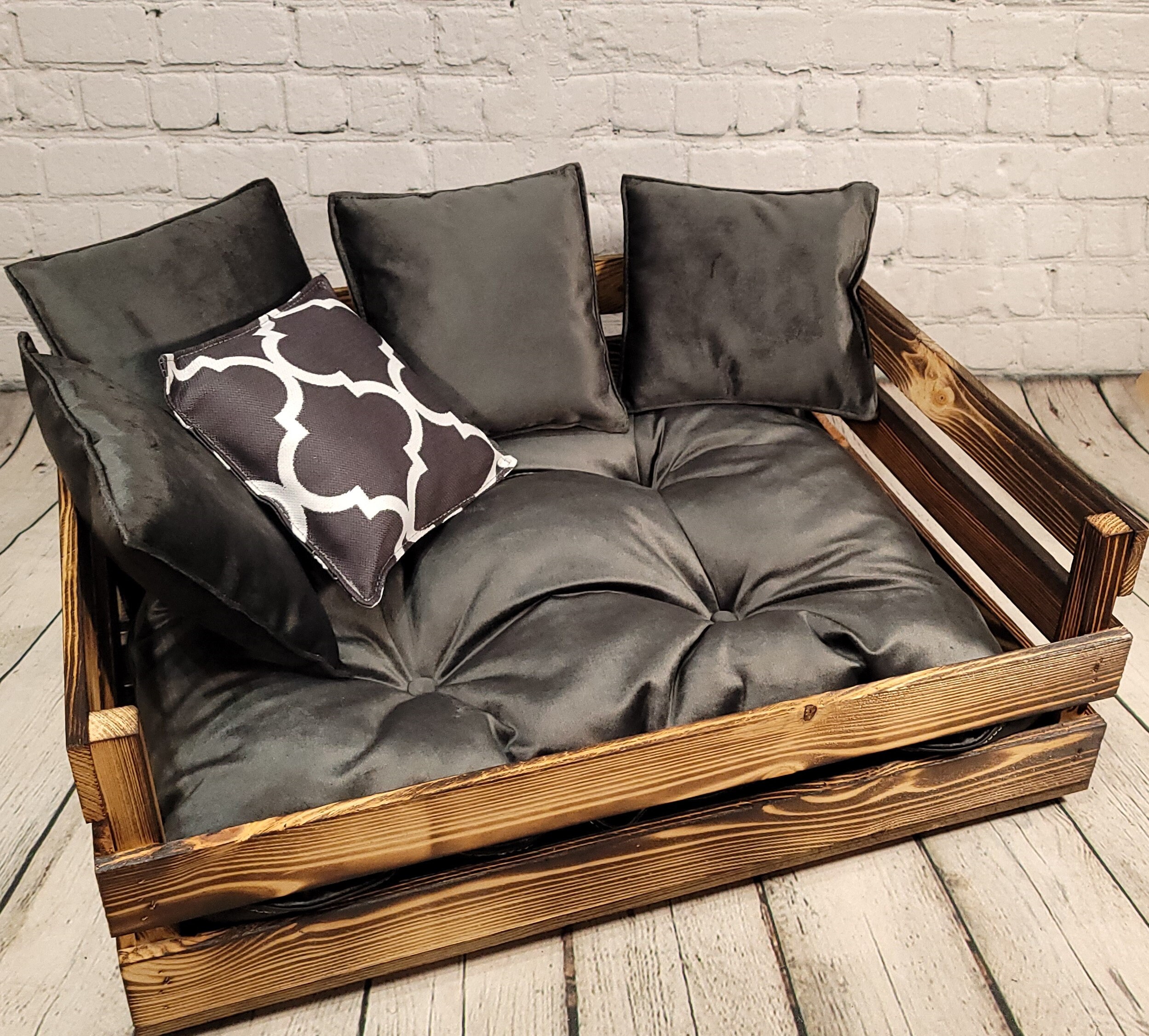 Wooden Luxury Dog Pet Bed Crate Dog Bed Medium Dog Bed Etsy