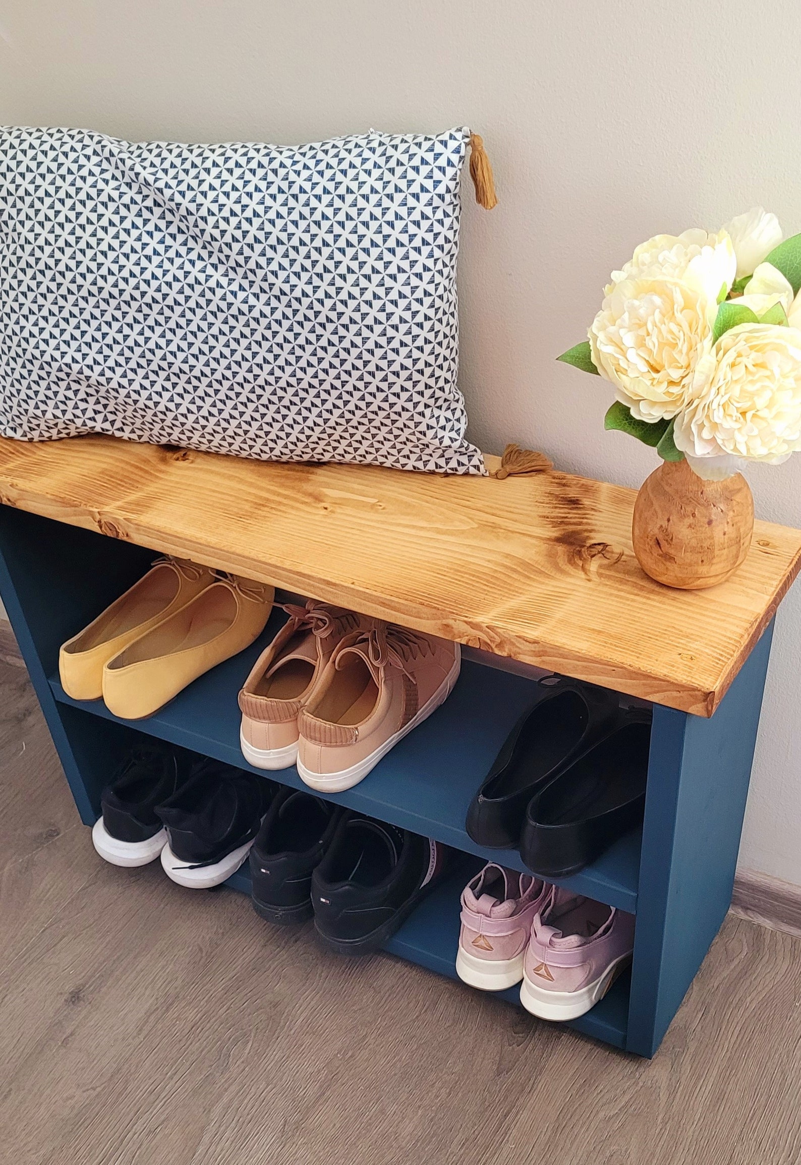 Bespoke Solid Rustic Shoe Rack Farmhouse Shoe Storage Etsy UK