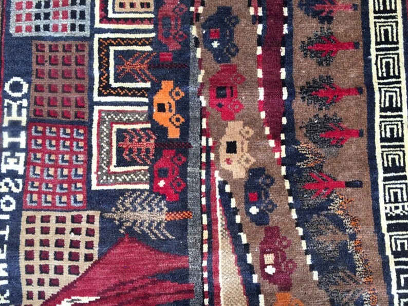 150x88 cm Free Shipping Vintage Afghan Rug 5x3 Feet Boho Area Rug Handknotted Rug,Turkish Rug Tribal Rug Afghan Wool Kilim Rug