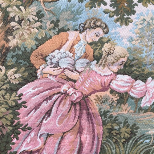 4x4 French tapestry,Vintage tapestry,Authentic Tapestry,Beautiful view Tapesty,Home decor tapestry/wall hanging,133x107 shops cm, Free Shipping