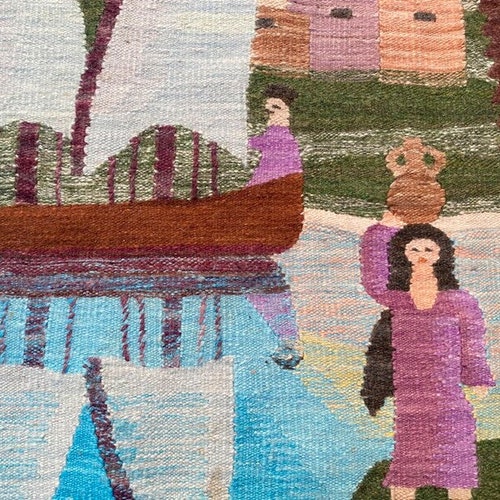 3x5 Feet,Vintage Turkish Kilim,Pictorial Rug,Hand Woven Kilim,home Decor Rug, Floor Kilim,Handmade Kilim,148x103 Cm, Free Shipping main image 3