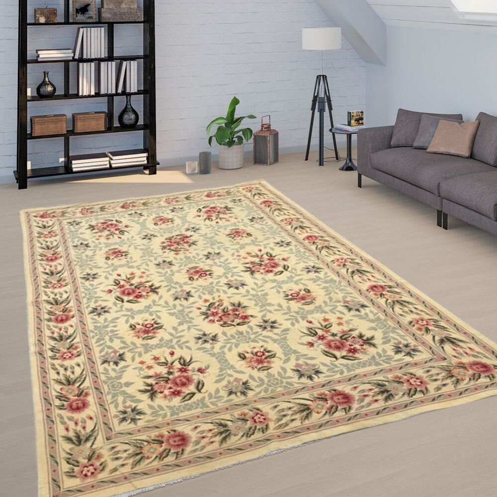 6x8 Feet Aubusson Rug Hand Knotted Rug Needlepoint Wool Etsy UK