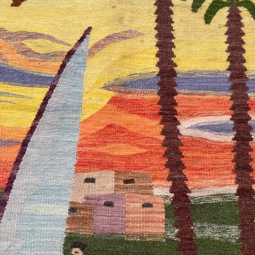 3x5 Feet,Vintage Turkish Kilim,Pictorial Rug,Hand Woven Kilim,home Decor Rug, Floor Kilim,Handmade Kilim,148x103 Cm, Free Shipping main image 8