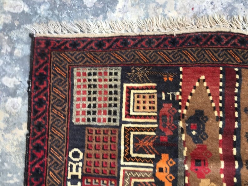 150x88 cm Free Shipping Vintage Afghan Rug 5x3 Feet Boho Area Rug Handknotted Rug,Turkish Rug Tribal Rug Afghan Wool Kilim Rug