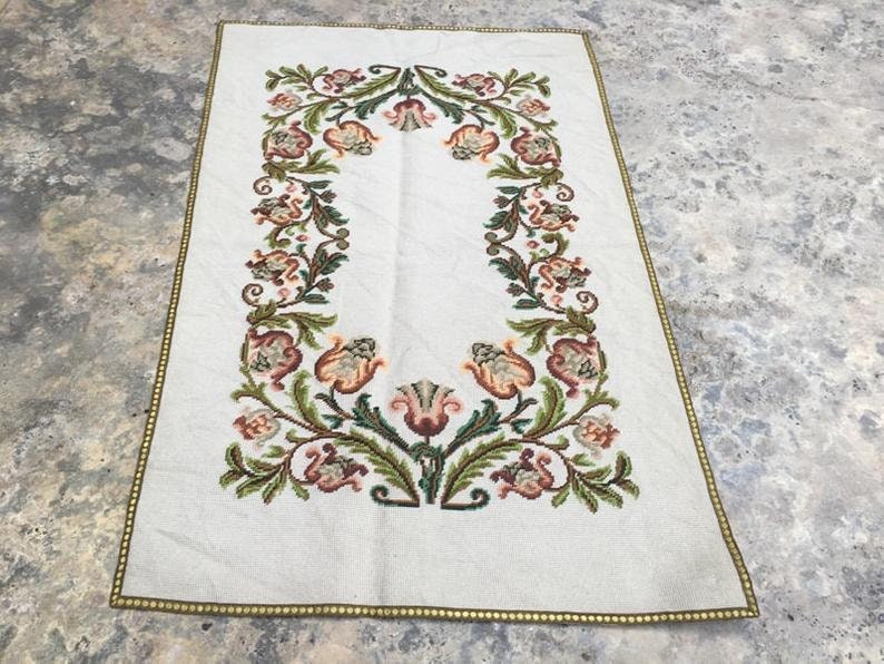 3x5 Feet Vintage French Style Aubusson Rug Hand Knotted Rug - Etsy