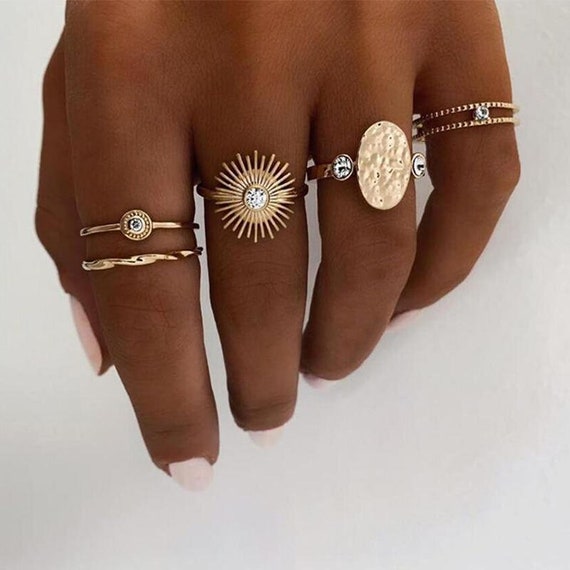 etsy gold ring set