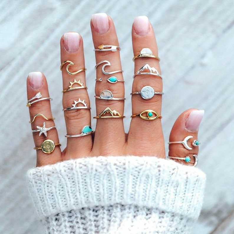 19 Pcs Ring Set Boho Ring Set Bohemian Ring Set Stackable Etsy Australia
