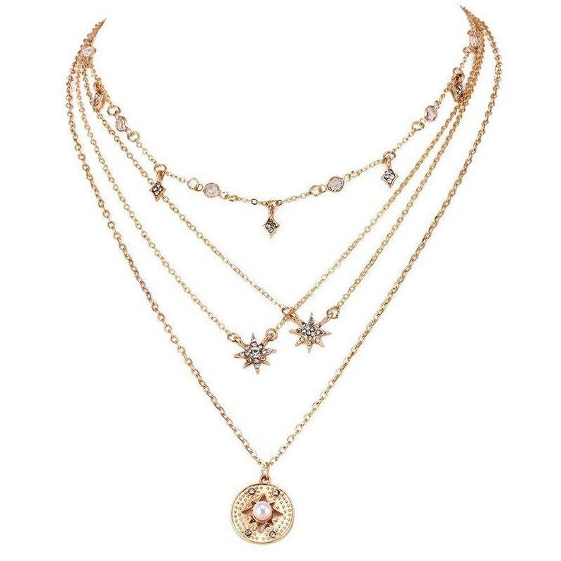 4 Pcs Pendant Necklace Set Boho Pendant Necklace Bohemian Etsy Australia