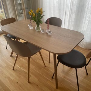 Tavolo da cucina in legno di rovere SCANDINAVIAN HARMONY | Fatto a mano, struttura in legno, cera, legno grezzo