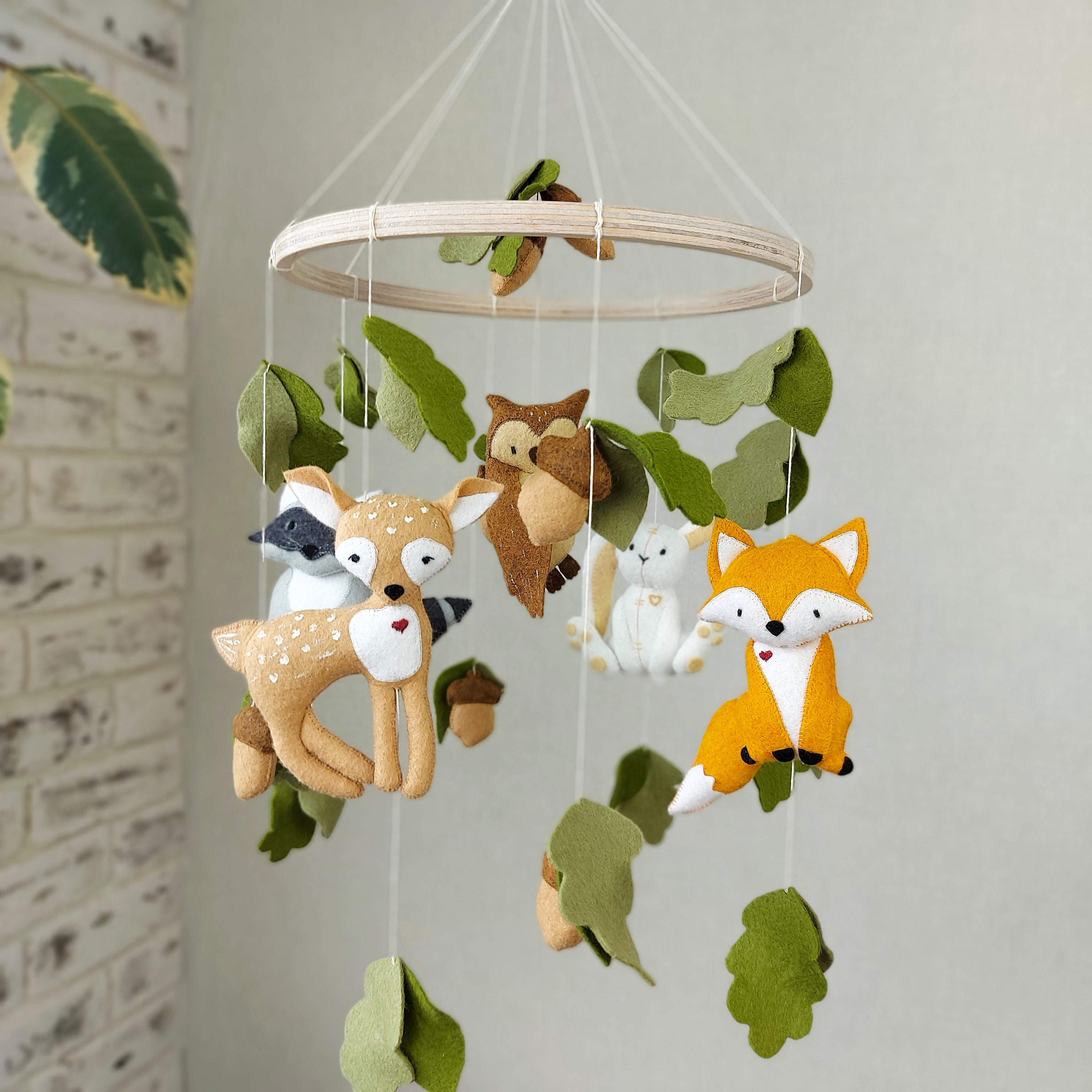 Baby Mobile Fox Wald Filz Mobile Waldtiere für Baumschulen Etsy
