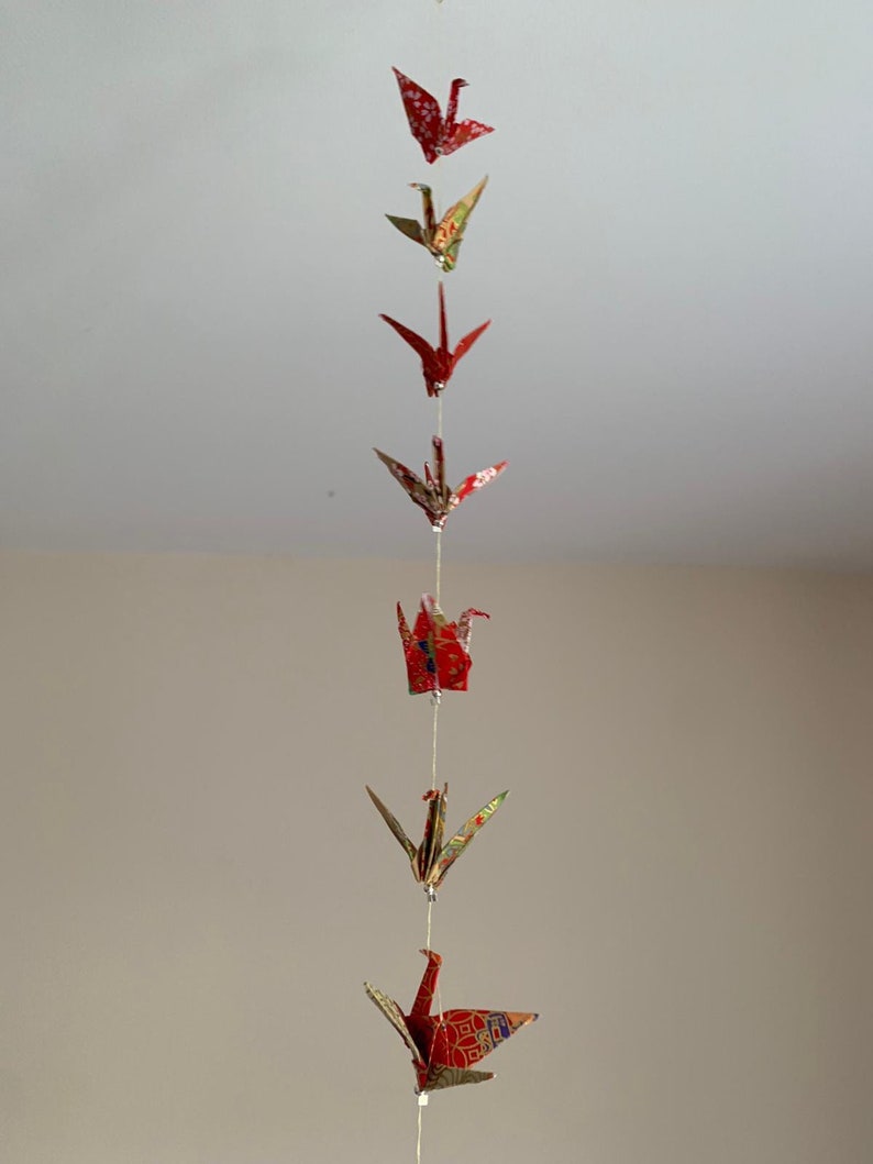 8 origami crane hanging decoration good luck good fortune Etsy
