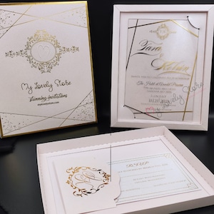 Premium Invitation Set With a Box, Acrylic Invitation With Box, Custom Wedding Invitation, Transparent Invitation, Boxed Wedding Invites