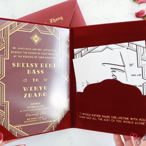 Velvet Folio Acrylic Invitation Suite, Acrylic Wedding Invitations with Velvet Folios, Personalize Your Dream Invitation Suite