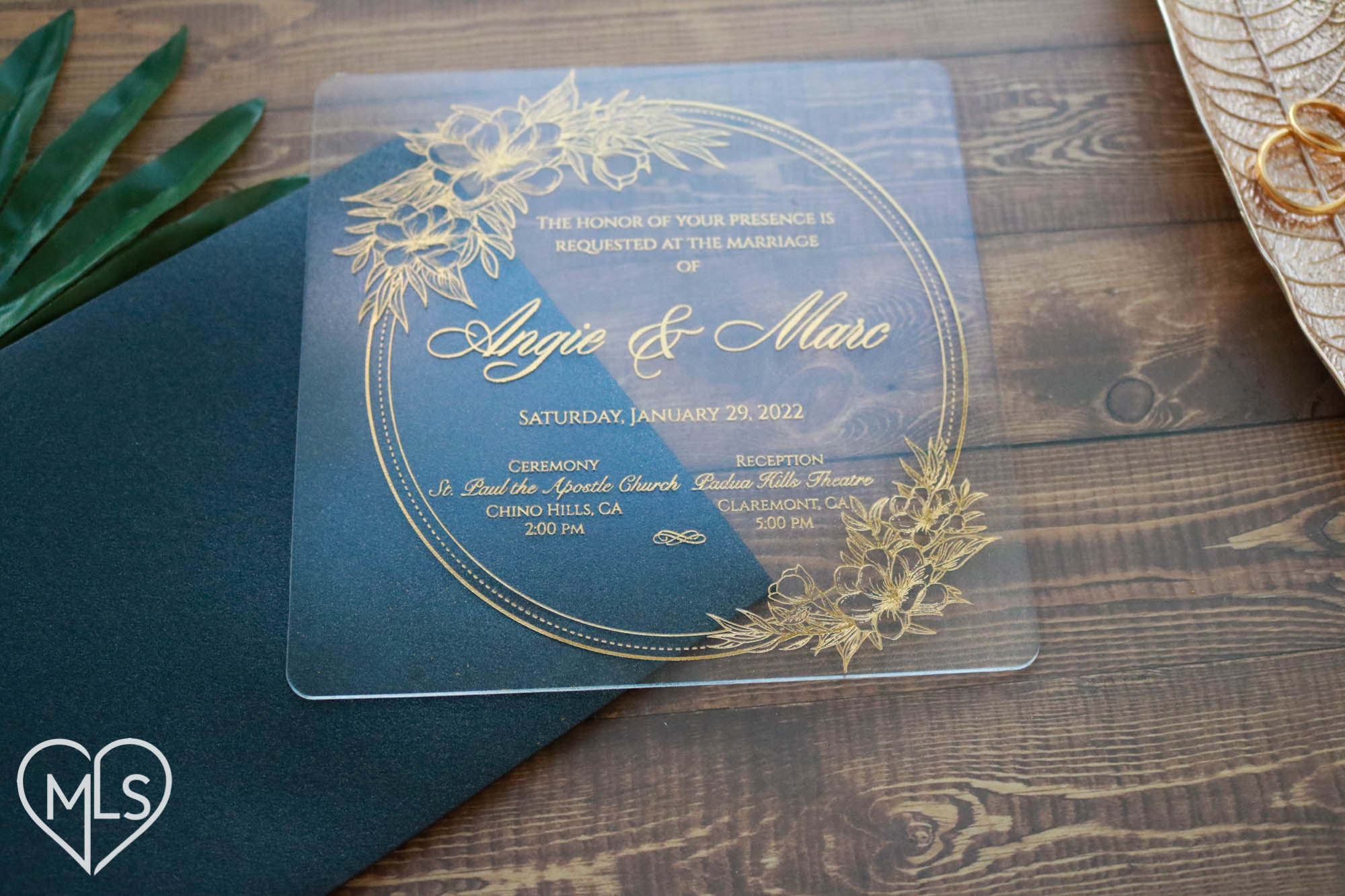 Unique Acrylic Wedding Invitations Luxury Clear Wedding Etsy